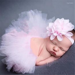 Hair Accessories Children's Chiffon Flower Baby Set Pography Tulle Skirt Pompadour Dress Headband