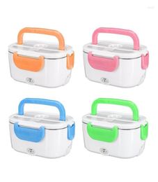 Dinnerware Sets 110V Electric Heated Lunch Box Portable 2 In 1 Caramp Home US PlugEU Plug Bento Boxes Stainless Steel Container8101303
