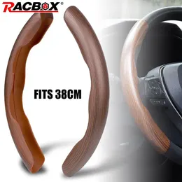 Steering Wheel Covers 37-38cm Car Cover Set Retro Wood Grain Style Anti-scratch Parts Auto Protective Anti-fouling Accessories Replace