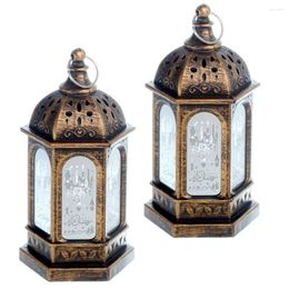 Candle Holders Eid Lamp Fitr Al Decor Ramadan Lantern Ornament Wind Light Decorative Delicate Crafts Vintage Hanging Mubarak Lights