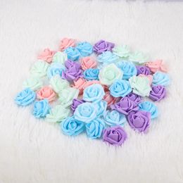 Decorative Flowers 50 Pcs Imitation Rose Flower Artificial Candy Gift Bulk Wedding Bride Decoration