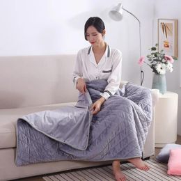 Blankets USB Electric Heating Blanket Warm Shawl Coral Fleece Plush Winter Large Keep Body Pad Heater