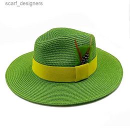 Wide Brim Hats Bucket Hats Summer Hats For Women New Colourful Acrylic Accessories Sun Hat Outdoor Straw Hat Sun Protection Beach Hat Unisex Bump Top 2022 Y240409