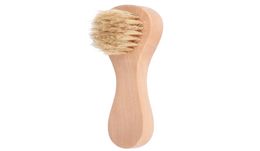 Natural Boar Bristles Facial Brush Dry Skin Bath Spa Brush Remove Dead Skin Rub Face Nail Brush1663992