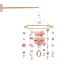 1Set born Bed Bell Bracket Baby Rattles Crib Mobiles Activity Play Gym Toy Rabbit For 012 Months Cart Accessories 240409