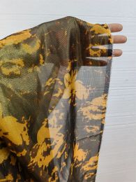 Gold Satin Silk Mulberry Silk Glossy Gold Leather Printed Fabric Light and Elegant Fabric