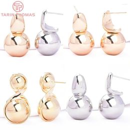 Stud Earrings (8187) 2PCS 24K Gold Color Brass Ball Shaped Mobius Strip High Quality Jewelry Findings Accessories Wholesales