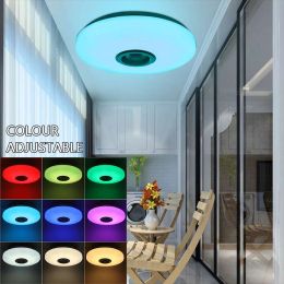 LED Ceiling Light Dimmable Round Ceiling Lamp Fixture with Intelligent Remote Control Flush Mount Ceiling Chandelie Modern
