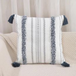 Pillow Rectangle Ethnic Pillowcase Boho Farmhouse Decor Tufted Throw Case With Tassels Cotton Linen Sofa Bedroom For Modern