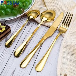 Dinnerware Sets FAIS DU 4pcs Stainless Steel Cutlery Spoon Fork 304 Tableware Portable Travel Flatware Kitchen Accessories