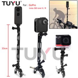 Cameras Aluminum Alloy Motorcycle Bike Ride Shooting Hidden Selfie Portable car holderStick For insta360 One R X Gopro Max Accessories