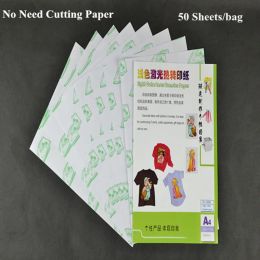 Paper 50pcs*A4 No Need Cutting Paper Light White Color Laser Printer Heat Thermal Press Transfer Printing Paper For Tshirt Textil