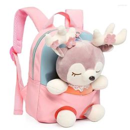 School Bags 2024 Cute Elk Plush Animal For Girls Backpacks Kids Stuff Backpack