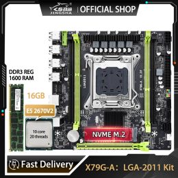 Motherboards JINGSHA X79 Motherboard LGA 2011 Kit With E5 2670V2 CPU And DDR3 16GB ECC REG RAM Support NVME M.2 Placa Mae LGA2011