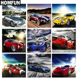 HOMFUN Full Square/Round Drill 5D DIY Diamond Painting "Racing car landscape" 3D Embroidery Cross Stitch 5D Home Decor Gift