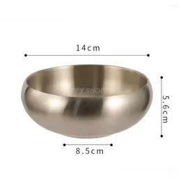 Bowls High-capacity Golden Soup Bowl Corrosion Preventive Stainless Steel Rice Kimchi Fall Prevention