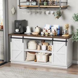 Shelf for Home Dining Room Farmhouse Sideboard Buffet Cabinet Furnitures 27.5 Height Dressing Rooms White Wardrobe Showcases