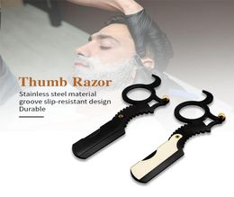 Stainless Steel Thumb Razor BarbershopFamily Beard Cutting Tool Two Colour Options High Quality Men Shaving Knife Hair Removal Too7389443
