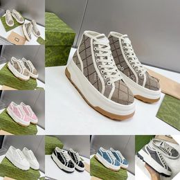 Luxury Designer Sneakers chunky sole canvas 1977 Shoes women high top sneaker classic beige and ebony Women Shoes Rubber sole Embroidered Vintage casual shoes 01