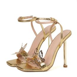 Dress Shoes Liyke 2024 New Arrival Fashion Gold Women Sandals Sexy Snake Print Square Toe Bowknot High Heels Summer Party Wedding Lady H240409 9JBG