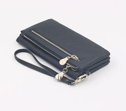 2021 Simple Korean Version PU Wallets Frosted Double Zipper Long Large Capacity Handbag Lady Wallets Women Purse1339306