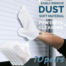 10pcs/Set Lazy Thickened Magic Cleaning Duster Gloves Reusable Microfiber Wet Dry Dual-use Kitchen Rag Gloves Home Scouring Tool