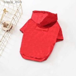 Dog Apparel Pet clothing red label pure cotton elastic dog clothing hoodie designer letter printed cat hoodie black white Dog Apparel L46