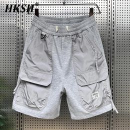Men's Shorts HKSH Spring Summer Tide Pacthwork Loose Korean Pockets Sports Cool Capris Basketball Knee Length Pants HK0822
