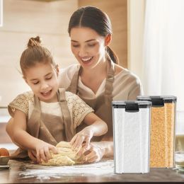 Food Storage Containers Plastic Jar Sealed Cans Kitchen Storage Box Clear Bulk Container for Noodle Spices Cereals Organiser Box