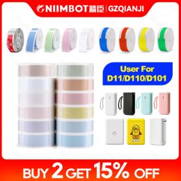 Cases D11 D110 Label Sticker Official Paper Roll Replacement for Niimbot Printer Color White Transparent Clear Papers Waterproof D101