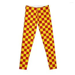 Active Pants Fast Food (red And Yellow Checkerboard) Leggings Workout Clothes For Women's Sports Womens