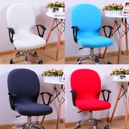 Chair Covers Swivel Cover Solid Color Elastic Protector Computer Office Back Rotating Slipcover Stretch