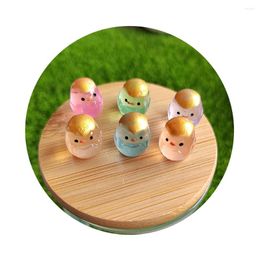 Decorative Flowers Luminous Eggshell Chicks Ornament Mini Glowing Cartoon Animal Doll Micro Landscape Decoration House Miniature Toy