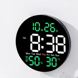 10inch LED Digital Wall Clock with Remote Control Temperature Humidity Date multifunctional Clock Home living room Decor