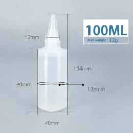 30/60/100ml Empty Plastic Glue Bottles Screw-On Lids Squeeze Liquid Oil Dropper Bottles Container Refillable Bottles