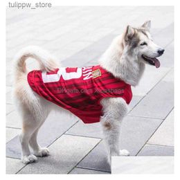 Dog Apparel Dog Apparel Pet Clothes Spring/Summer Large Medium And Small Golden Hair Samo Cat Mesh Tank Top Basketball Drop Delivery Home Garden Dho2U L46