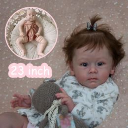 23Inches Realistic Soft Vinyl Doll Popular Huxley Reborn Kit Unpainted Unfinished Reborn Kit Doll Parts DIY Blank Doll Kit