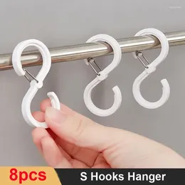 Hooks 8pcs S Shaped Hook Hanger Hanging For Kitchen Railing Closet Coat Hat Tie Storage Organiser