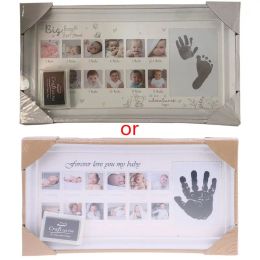 Cases Baby 12 Months Hand Foot Print Commemorative Photo Frame Newborn Growth Record