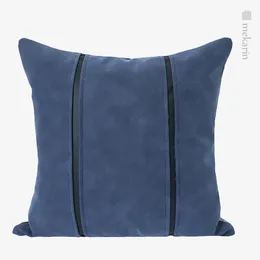 Pillow Nordic Model Room Bedside Living Bedroom Sofa Light Luxury Blue Black Leather Square Waist