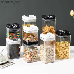 Food Jars Canisters Sealed Food Storae Container Set 7-Piece Transparent Kitchen Pantry Oranization Containers Airtiht Storae Jars L49