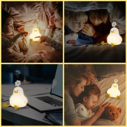 Duck LED Night Light Bedside Touch Lamp Timer Desk Lamp for Home Bedroom Living Room Decor Ambient Light Cute Duck Stand Lantern