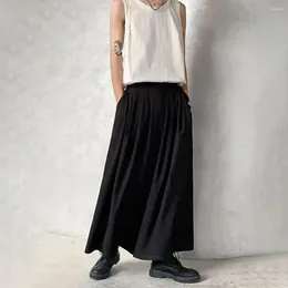 Men's Pants Mens Japanese Loose Culottes Genderless Single Button Streetwear Fashion Gothic Dark Style Wide Leg Unisex
