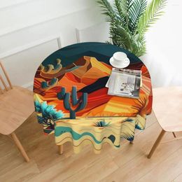 Table Cloth Desert At Night Tablecloth Landscape Fashion Round For Living Room Dining Cover Printed Decoration