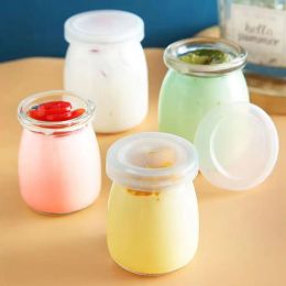 100/150/200ml Wishing Bottle Pudding Glass Bottle Storage Cups with Lid High Temperature Resistant Yogurt Container Pudding Jar