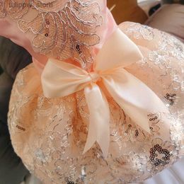 Dog Apparel Pet Dog Apparel Bow Tutu Dress For Cats Skirt Summer Princess Wedding Dresses York Clothes L46