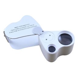 30x 22mm 60x 12mm Illuminated Magnifier Glass Loupe Dual Lens Lam Jewelry Appraisal Tool Glass With LED Light Folding Microscope L9855825