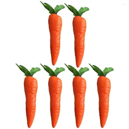 Decorative Flowers 6 Pcs Toys Carrots Simulation Faux Small Foam Artificial Fake Vegetable Po Prop