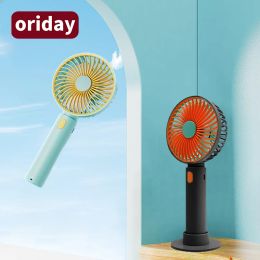 Mini handheld fan aromatherapy, Micro USB rechargeable 3-speed silent fresh contrasting color table fan, outdoor home office