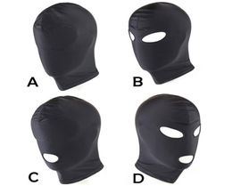 BDSM Fetish Mask Hood Adult Game Bondage Party Open Mouth Eye Elastic Head Mask Cosplay Slave Punish Headgear Mask Sex Toys C181124410997